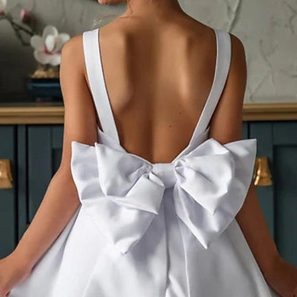 Girl Girls' Dress Solid Flower Kids Color Party FashionChic