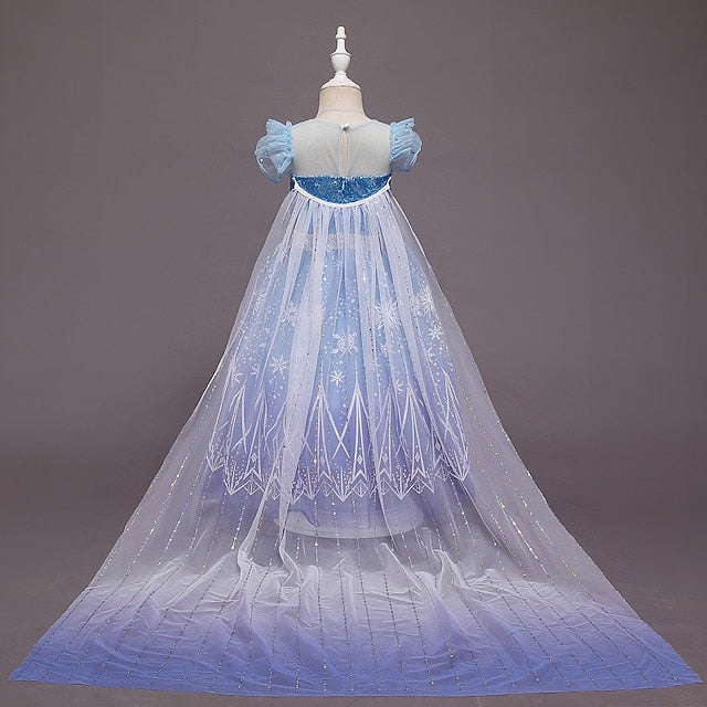 Dress Tulle Crown Princess Cape Set Cloak Hooded Elsa With FashionChic