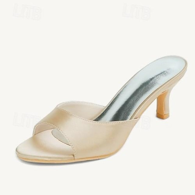 Shoes Sandals Toe Kitten Wedding Heel Women's Open FashionChic