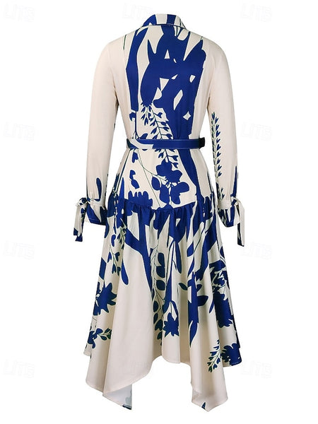 Women's Midi Dress Shirt Dress Floral Dress Print Dress