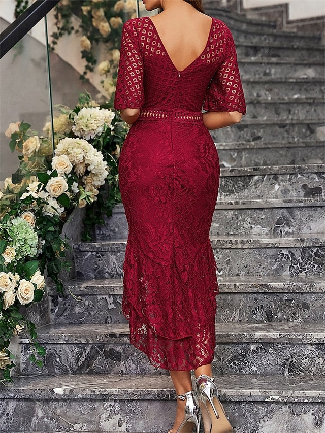 Neck the Crew Bride Party Simple Dress Mother of Elegant FashionChic