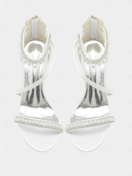 Party Satin Heels – Pointed-Toe Pink Chic Strap Ankle FashionChic