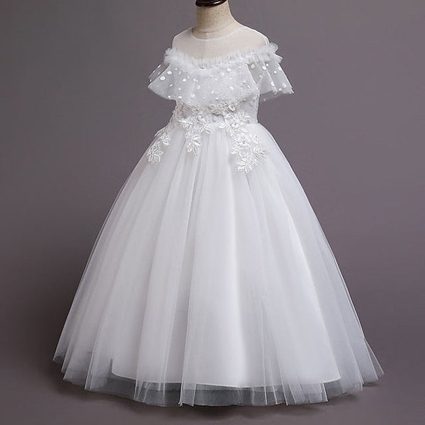 Color Kids Flower Girls' Girl Solid Party Dress FashionChic