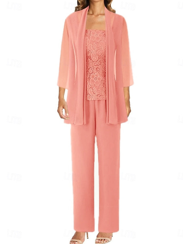 the Wedding of Elegant Simple Pantsuit Mother Bride Dress Guest FashionChic