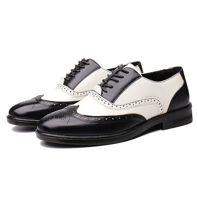 and White Shoes Men's Burgundy Wingtip Oxford Brogue FashionChic