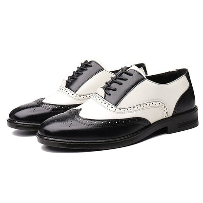 and White Shoes Men's Burgundy Wingtip Oxford Brogue FashionChic