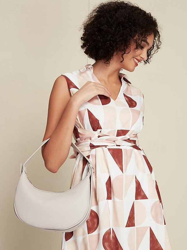 - Shoulder White Stylish Women's Elegant Crescent Bag FashionChic