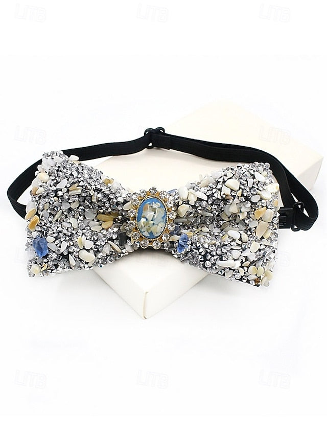 with Luxury Strap Men's – Tie Gemstone Adjustable Bow FashionChic