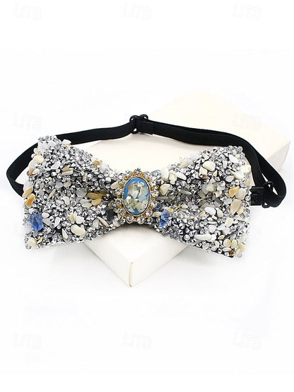 with Luxury Strap Men's – Tie Gemstone Adjustable Bow FashionChic