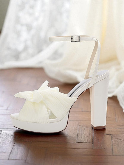 High Strap Platform with Sandals Heel Ankle Women's White FashionChic