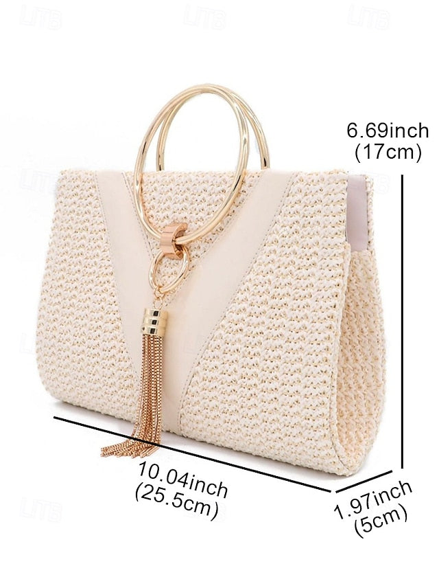 Straw Elegant Purse with Women's Handbag – Clutch Woven FashionChic