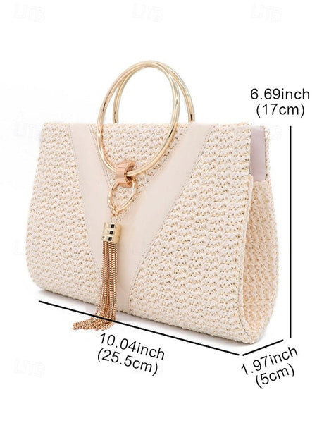 Straw Elegant Purse with Women's Handbag – Clutch Woven FashionChic