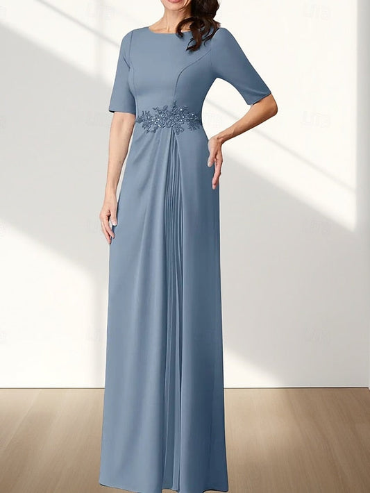 Wedding Crew Guest A-Line Dress Bride Neck Elegant the Mother of FashionChic