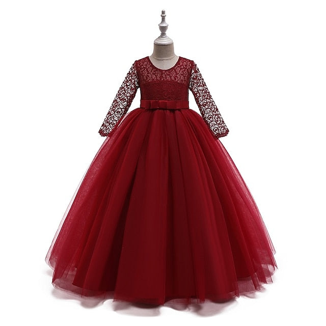 Wedding Flower Colored Girls' Girl Solid Dress Kids FashionChic