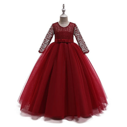 Wedding Flower Colored Girls' Girl Solid Dress Kids FashionChic