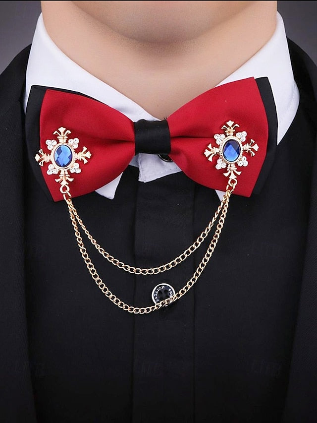 Elegant Double Blue Vintage – Chain Gem Collar Brooch FashionChic