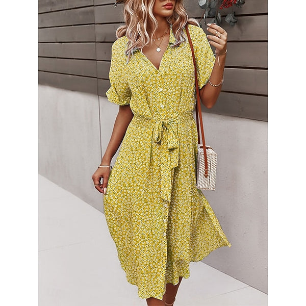 Women's Midi Dress A Line Dress Vacation Casual Outdoor