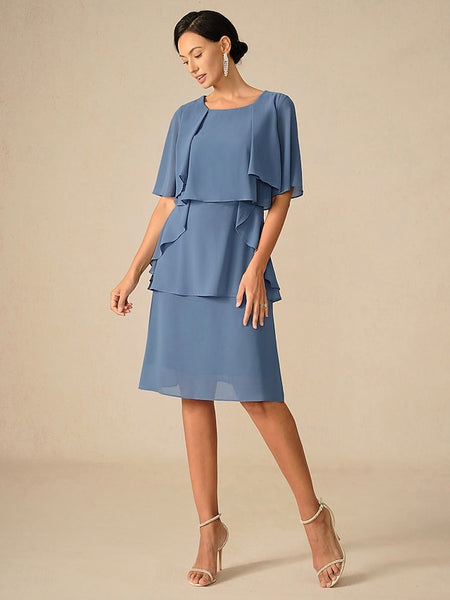 Women's Wedding Guest Cocktail Dress Ruffle  Elegant