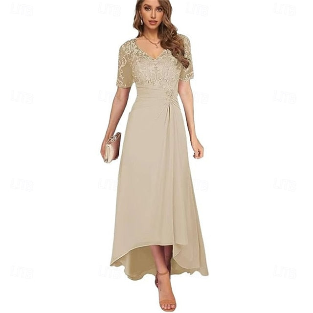 Simple Neck the Bride A-Line of Elegant Dress Mother V FashionChic