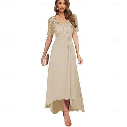 Simple Neck the Bride A-Line of Elegant Dress Mother V FashionChic
