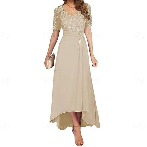 Dress Simple of the A-Line Bride V Neck Mother Elegant FashionChic