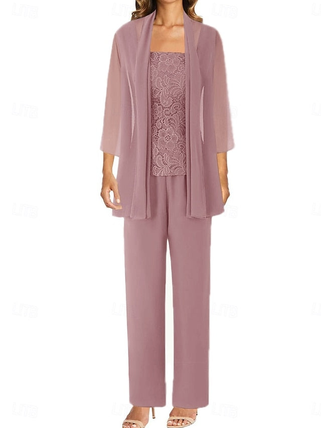the Wedding of Elegant Simple Pantsuit Mother Bride Dress Guest FashionChic