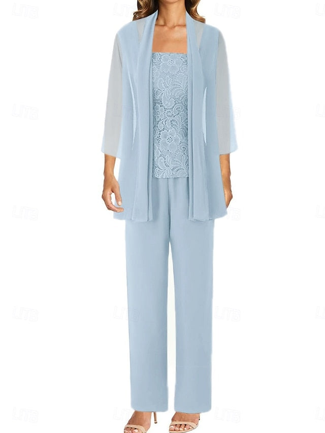 the Wedding of Elegant Simple Pantsuit Mother Bride Dress Guest FashionChic