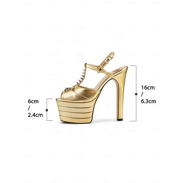 Silver and Women's Edgy Metallic Gold - High Platform Heels FashionChic