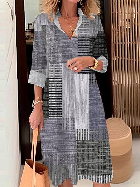Women's Midi Dress Shirt Dress Casual Dress Outdoor Office