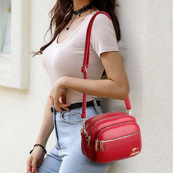 Leather Bag Dome Crossbody Shoulder PU Women's FashionChic