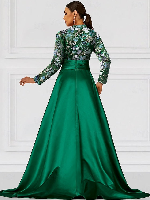 Wedding Formal A-Line Dress Elegant Floor Gown Length Evening FashionChic