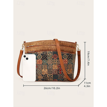 Geometric Patterns Vintage Boho Crossbody with - Lightweight Bag FashionChic