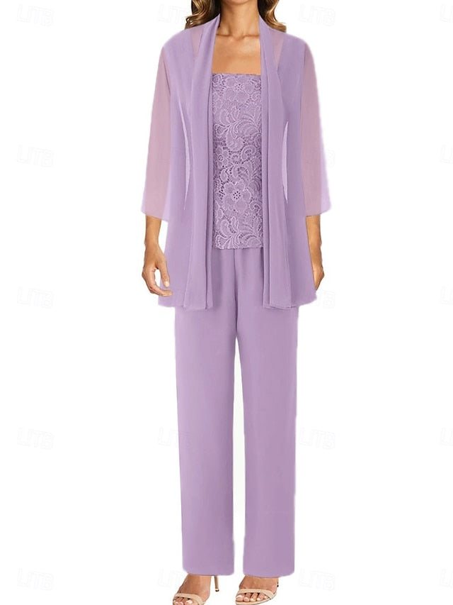 the Wedding of Elegant Simple Pantsuit Mother Bride Dress Guest FashionChic