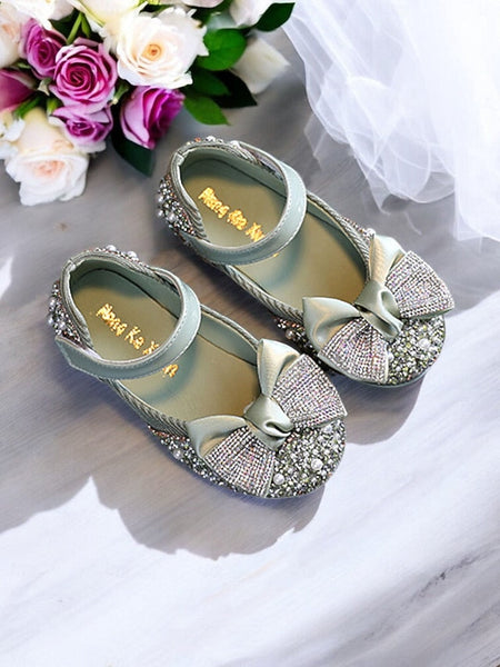 Jane – Girls' Mary Shoes Bow Sparkly Glitter Rhinestone FashionChic