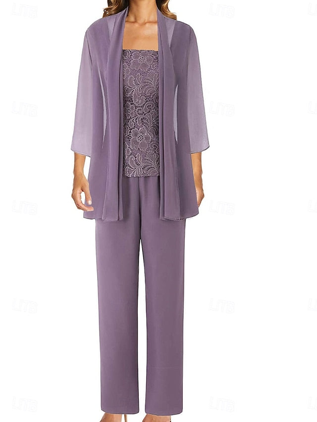 the Wedding of Elegant Simple Pantsuit Mother Bride Dress Guest FashionChic