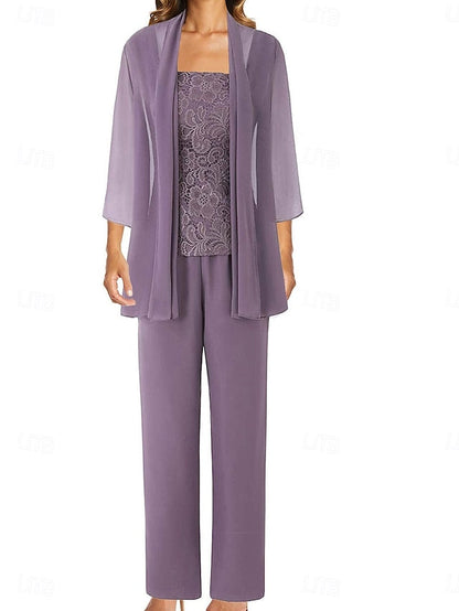 the Wedding of Elegant Simple Pantsuit Mother Bride Dress Guest FashionChic