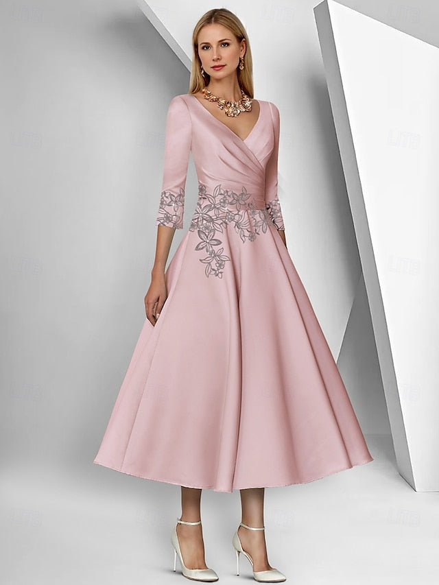Elegant of Dress the Simple V Bride A-Line Mother Neck FashionChic