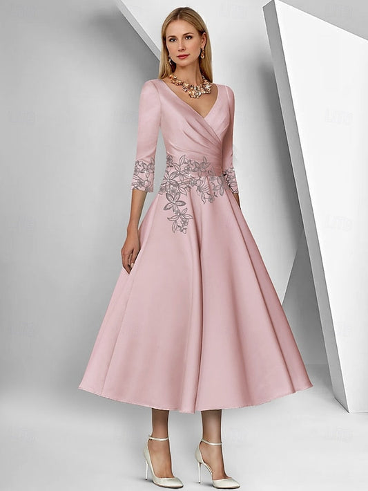 Elegant of Dress the Simple V Bride A-Line Mother Neck FashionChic