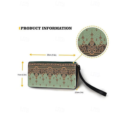 Wristlet – Floral Printed Bohemian Wallet Vintage Leather FashionChic