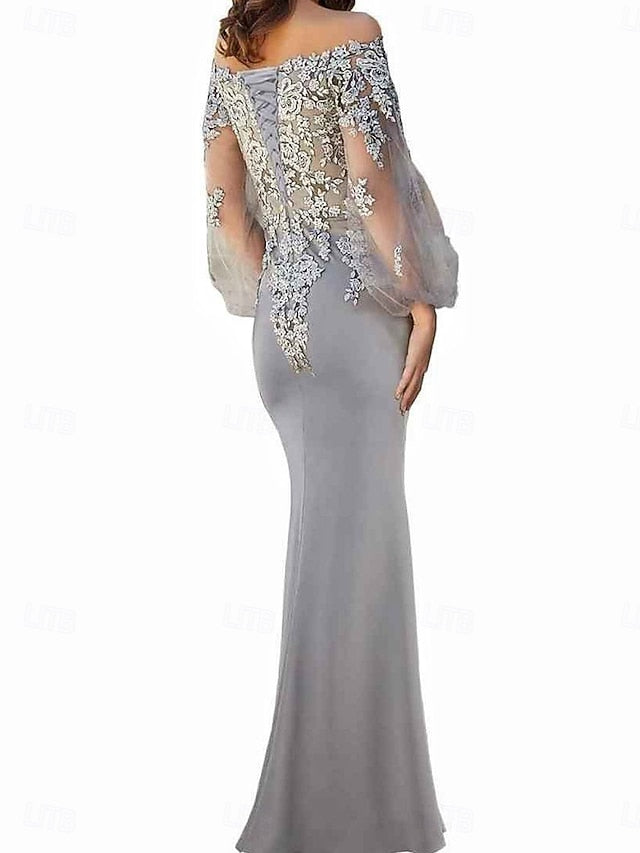 Mother of Mermaid Shoulder Elegant Dress Off the / Trumpet Bride FashionChic