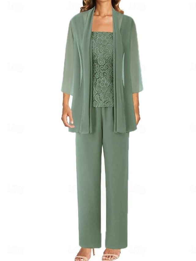 the Wedding of Elegant Simple Pantsuit Mother Bride Dress Guest FashionChic