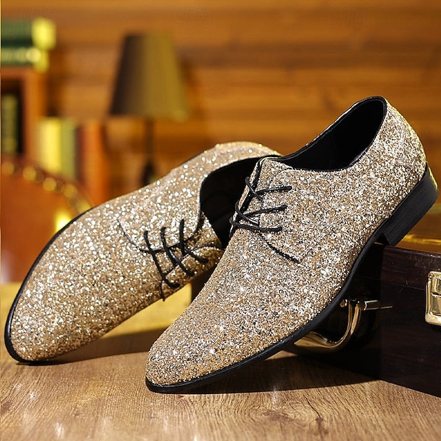 Statement Bold Lace-up Glitter Purple Shoes – Men's Party FashionChic
