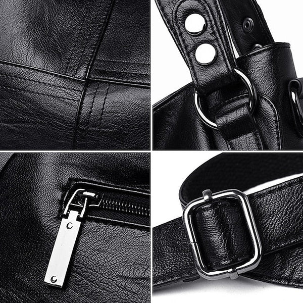 Bag Burgundy – Faux Women's Large Leather Shoulder FashionChic