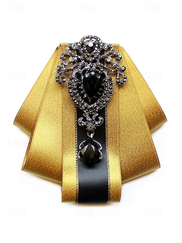 Elegant Men's Christmas Satin Bow Tie - Diamond-Accent FashionChic