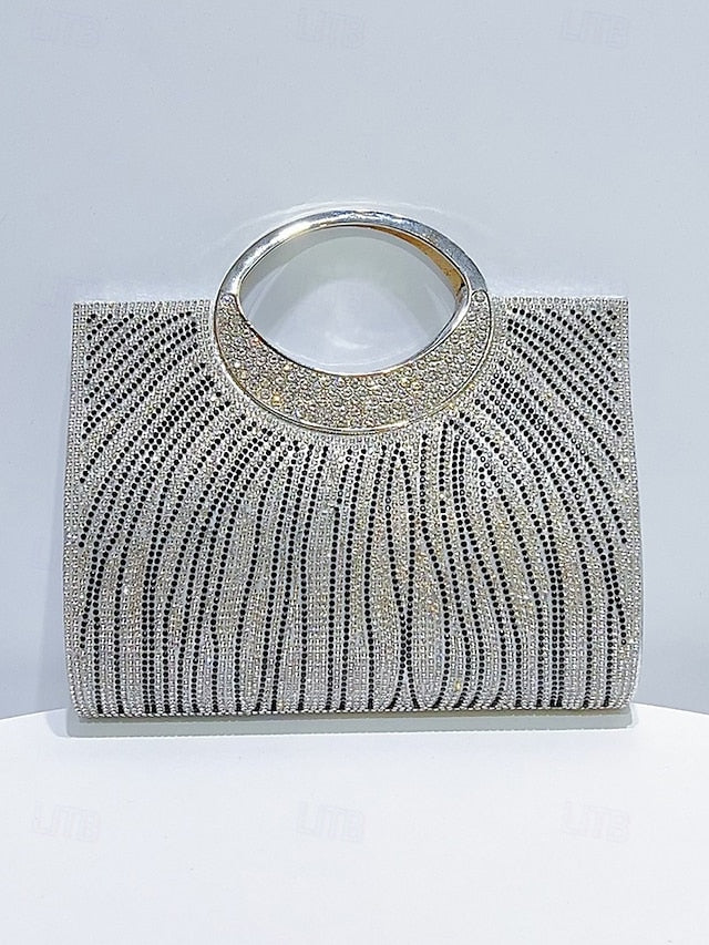 Evening Bag Clutch – Round Rhinestone with Women's Handle FashionChic