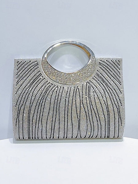 Evening Bag Clutch – Round Rhinestone with Women's Handle FashionChic