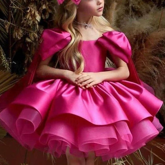 Color Party Dress Flower Kids Girls' Girl Solid FashionChic