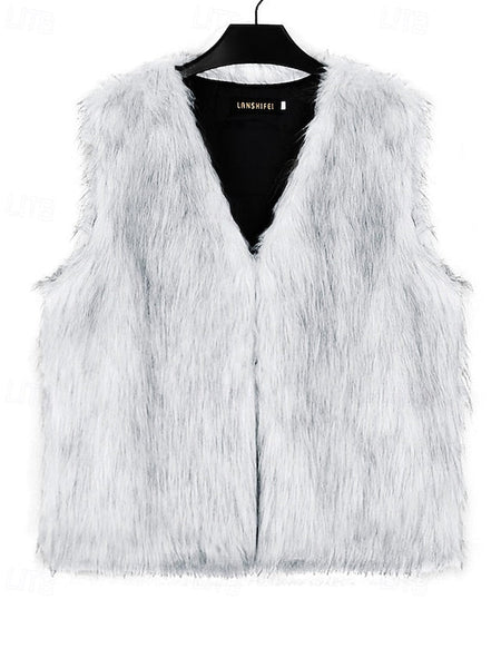 Vest Coat Women's Leathers Comfortable Furs Faux Fur FashionChic