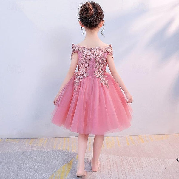Sequin Toddler Flower 3/4 Dress Girl Girls' Party FashionChic