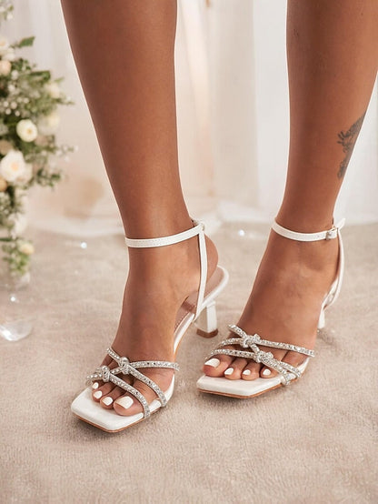 Chic Sandals High with Strappy Women's Heel Glittering FashionChic